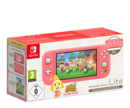 Konsola Nintendo Switch NINTENDO Switch Lite Coral +  Animal Crossing: New Horizons